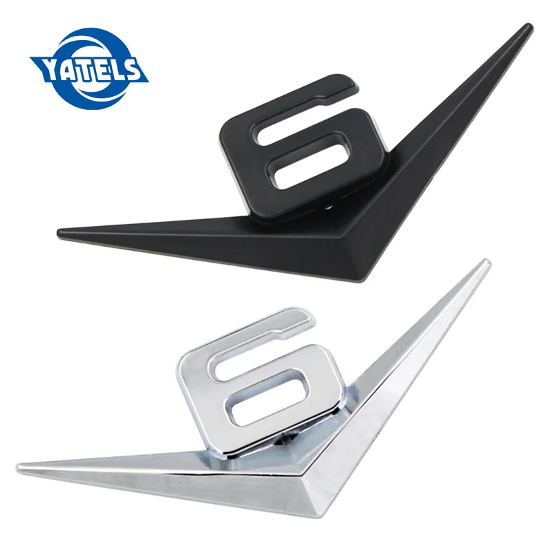 Автомобильный хромированный металлический значок V6 эмблема 3D наклейка на