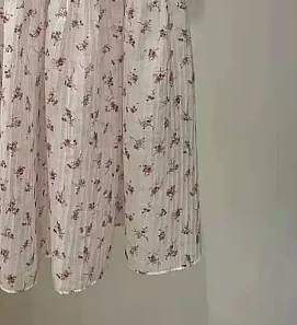 

2021 Spring and Summer New Garden Small Floral Print Pleated Stitching Skirt Holiday Mid-length Skirt