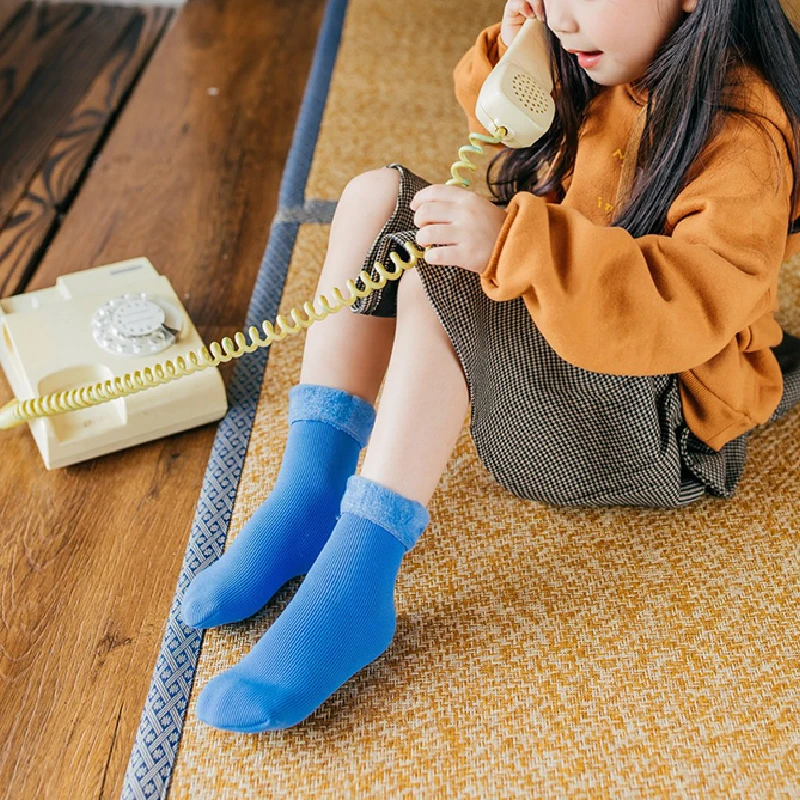 От 3 до 12 лет Детские Зимние теплые шерстяные кашемировые зимние носки бесшовное