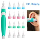 Инструмент для удаления ушного воска, средство для очистки ушей с мягким силиконовым наконечником, 16 сменных насадок, просто захватите и извлеките воск для ушей