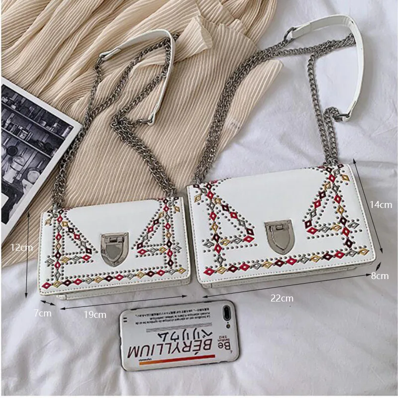 2019 new vintage embroidery women handbags crossbody shoulder bags small flap ladies hand pu leather luxury dames tassen | Багаж и сумки