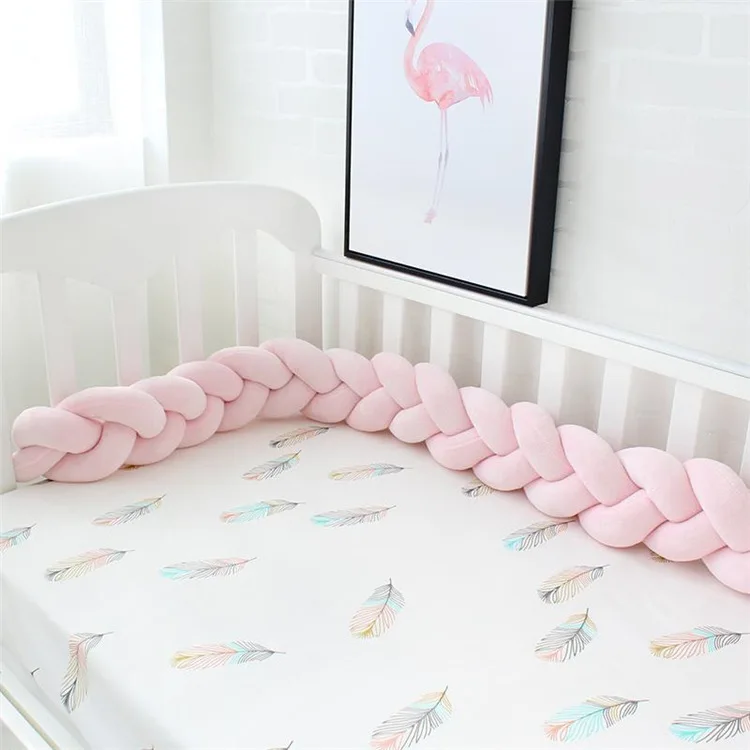 1.5M/3M Newborn Baby Bed Bumper Many Color Weaving Knot for Infant Room Decor Crib Protector Bedding Accessories BTN035 | Мать и ребенок