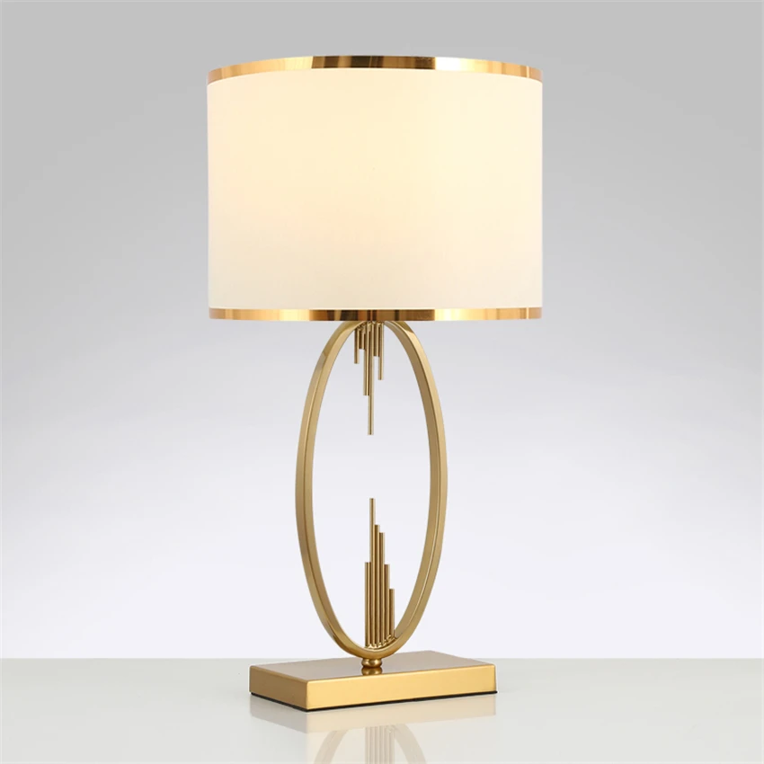 Роскошные Современные Бронзовые Настольные лампы американская спальня