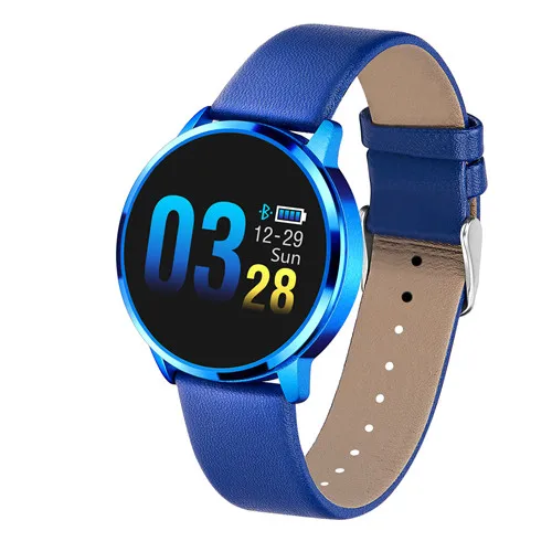 Синий Новинка, Q8, Bluetooth, умные часы, нержавеющая сталь, водонепроницаемые, носимые устройства, умные часы, наручные часы для мужчин и женщин, фитнес-трекер, часы - Цвет: Синий