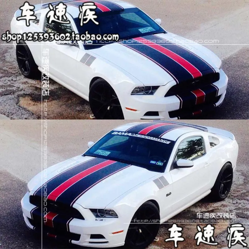 

Car stickers FOR Ford Mustang GT body hood exterior personality decorative parallel line decals