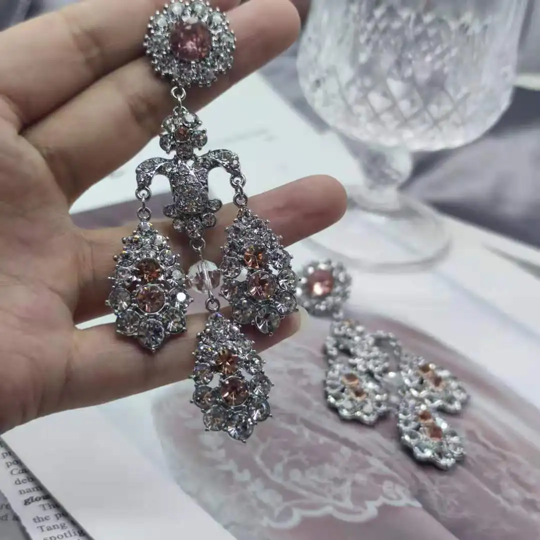 

Western antique retro tassel drop Pendant earrings women's luxury jewelry