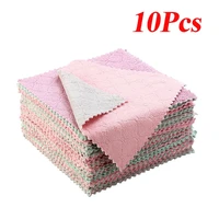 10pcs kitchen towel double sided dish cloth non oily scouring pad cleaning cloth
