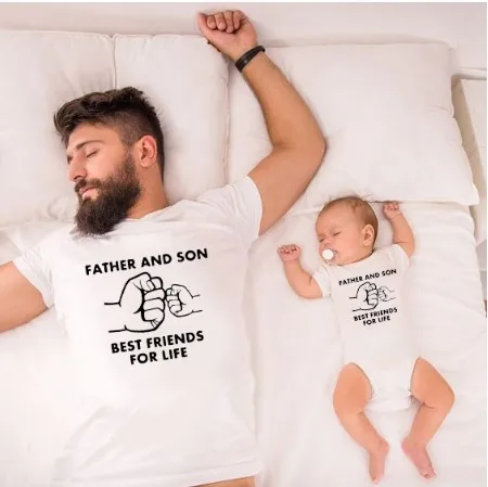 

Father and Son Best Friends for Life Family Matching Family Look T Shirt Baby Dad Matching Clothes Father and Son fathers day