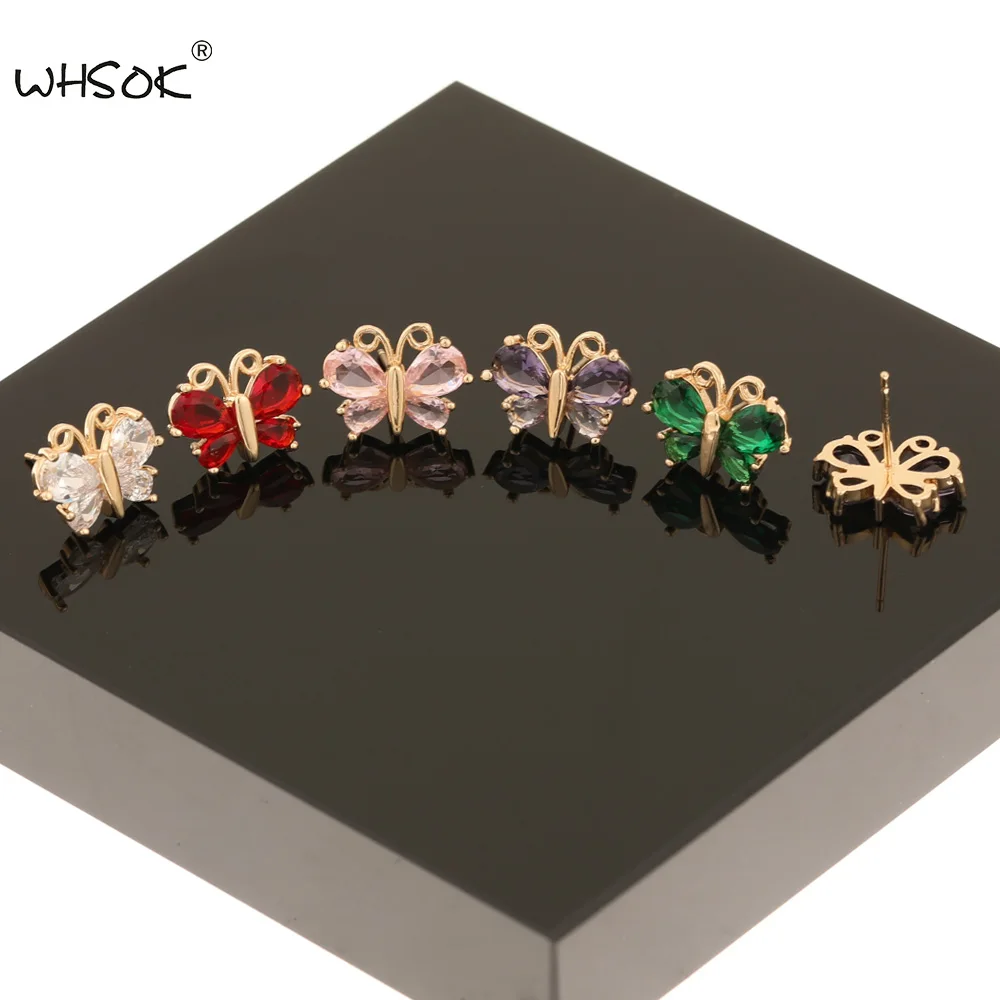 WHSOK 40Pcs 11*16MM Jewelry Accessories/Earring Findings/Colored/DIY Making/Butterfly Shape/Hand Made/Crystal Earrings Stud