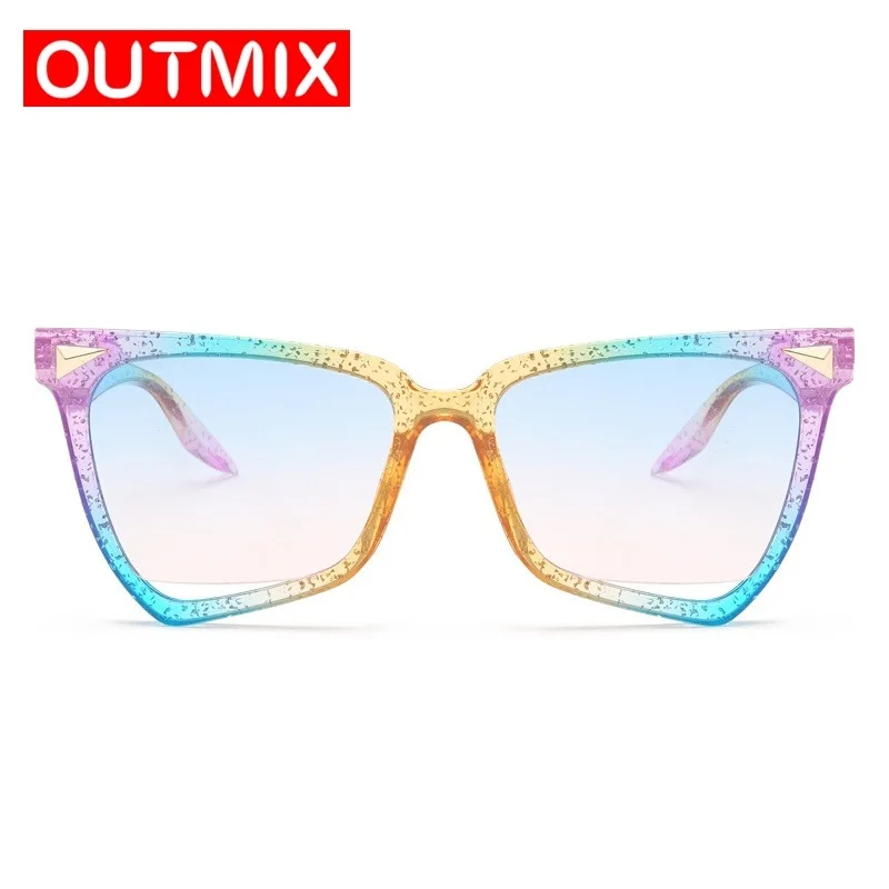 Beauty Rainbow Square Sunglasses Large Shades For Women New Fashion Brand Designer Rivet Sun Glasses Female Oculos De Sol |