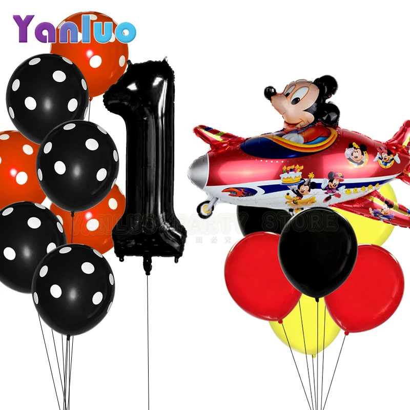 Воздушные шары с Микки Маусом для вечеринки и дня рождения 1 год детский душ