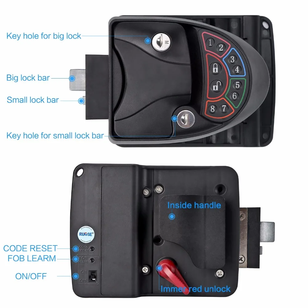 Дверной замок без ключа RV дверная защелка с заглушкой кнопочной панелью и Fob