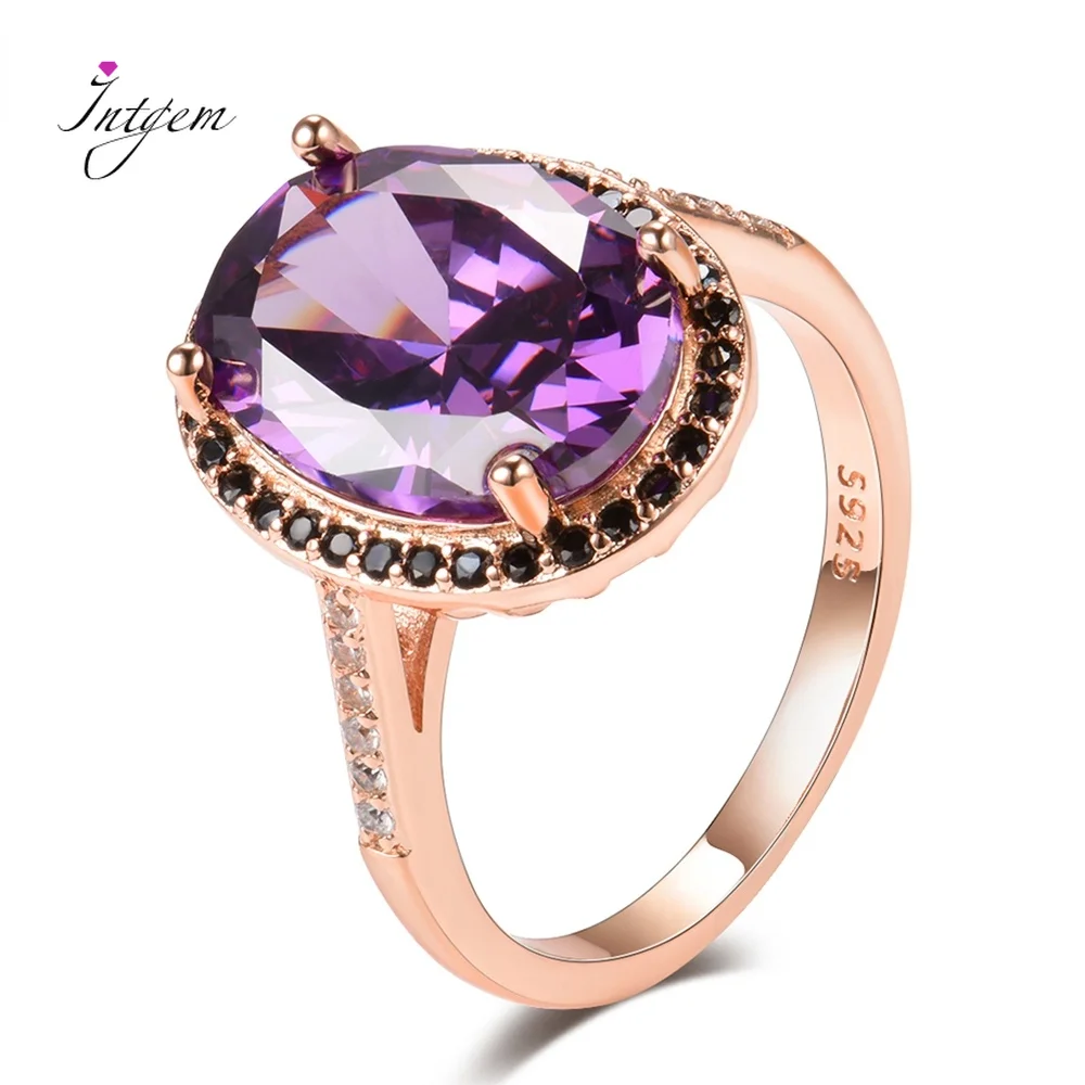 Женское кольцо из серебра 925 пробы с аметистом | Украшения и аксессуары