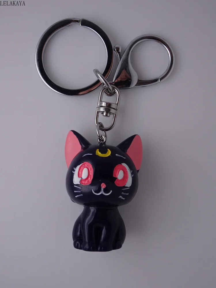 Аниме экшн фигурка розовая Луна Кот Очаровательные Брелки подвеска Кукла на