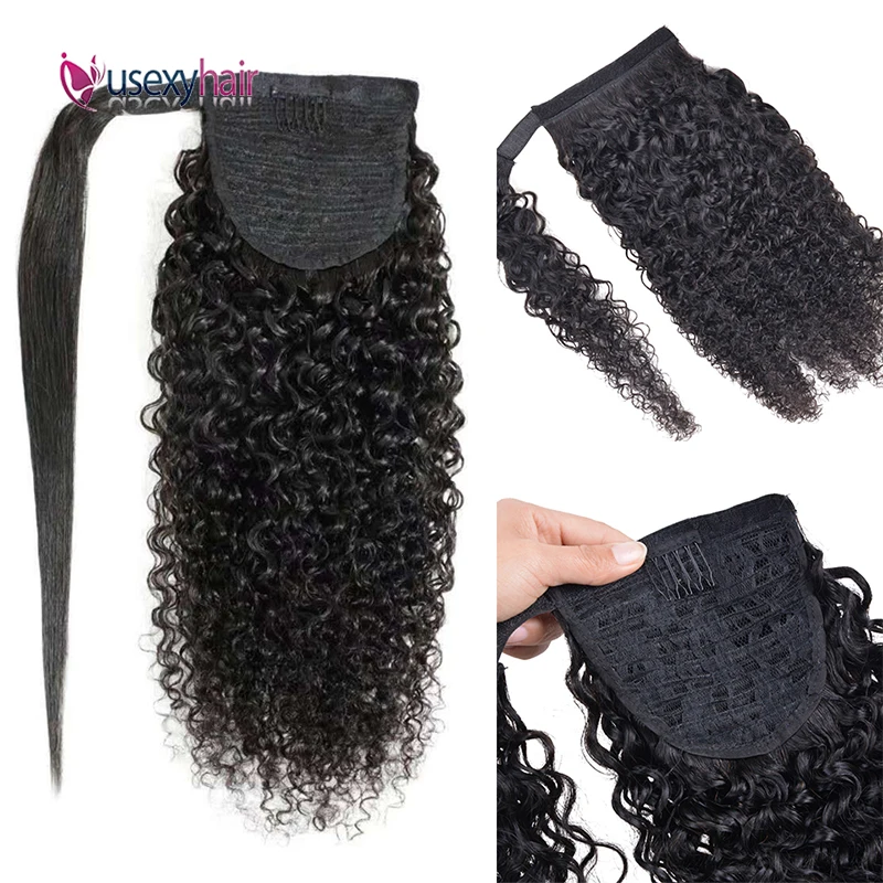 Кудрявые человеческие волосы конский хвост бразильский Реми Омбре глубокая