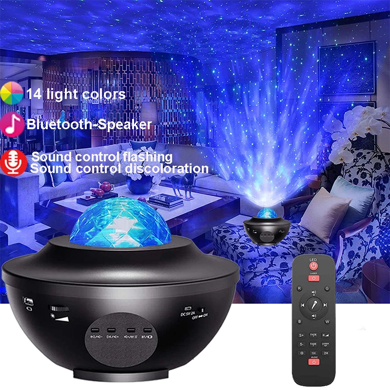 

Led Star Galaxy Projector Night Light Built-in Bluetooth-Speaker For Bedroom Decoration Child Kids Birthday Present