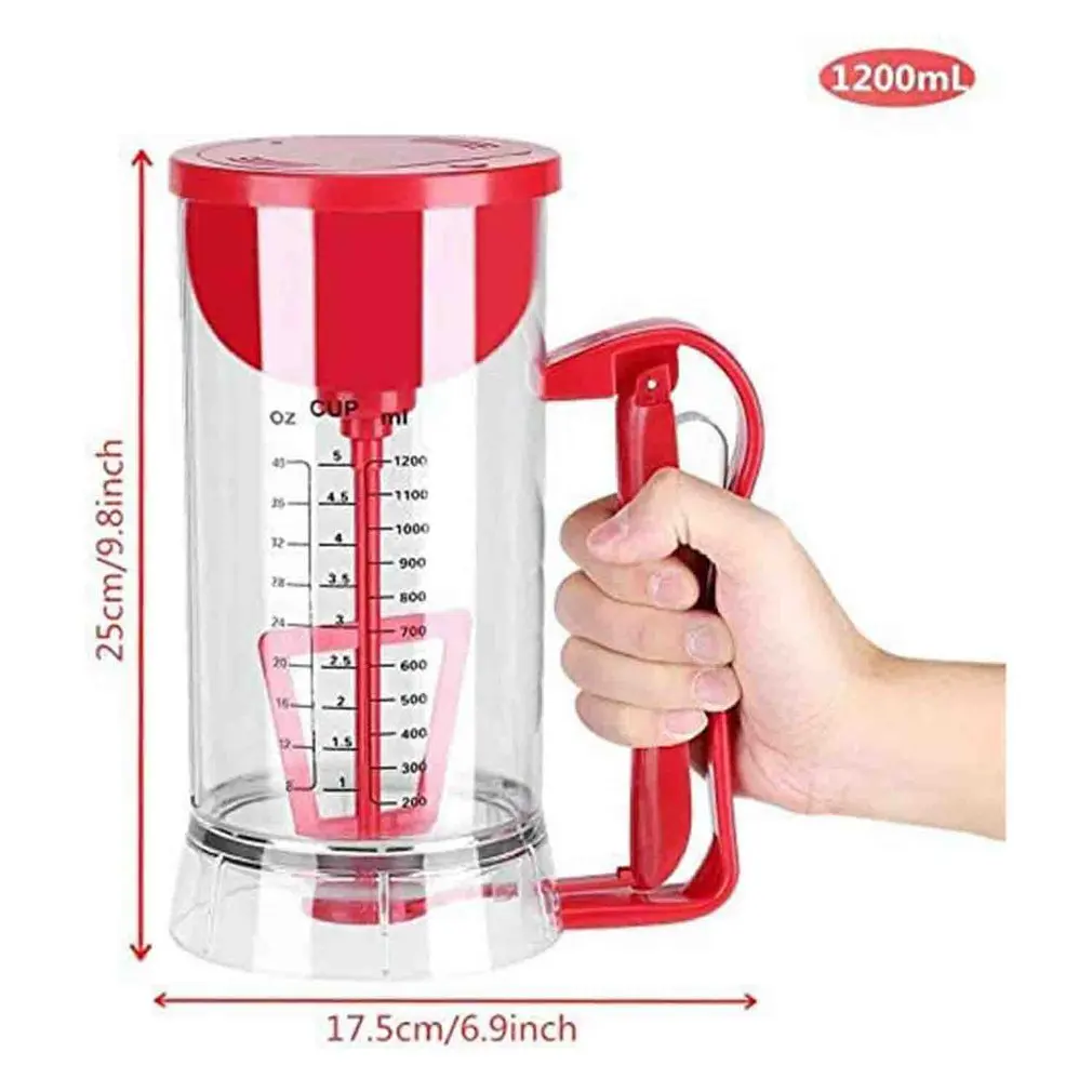 

1200ml-1500ml 2-in-1 Pancake Batter Dispenser Cupcake Batter Dispenser With Electric Mixer Batter Funnel Kitchen Tool