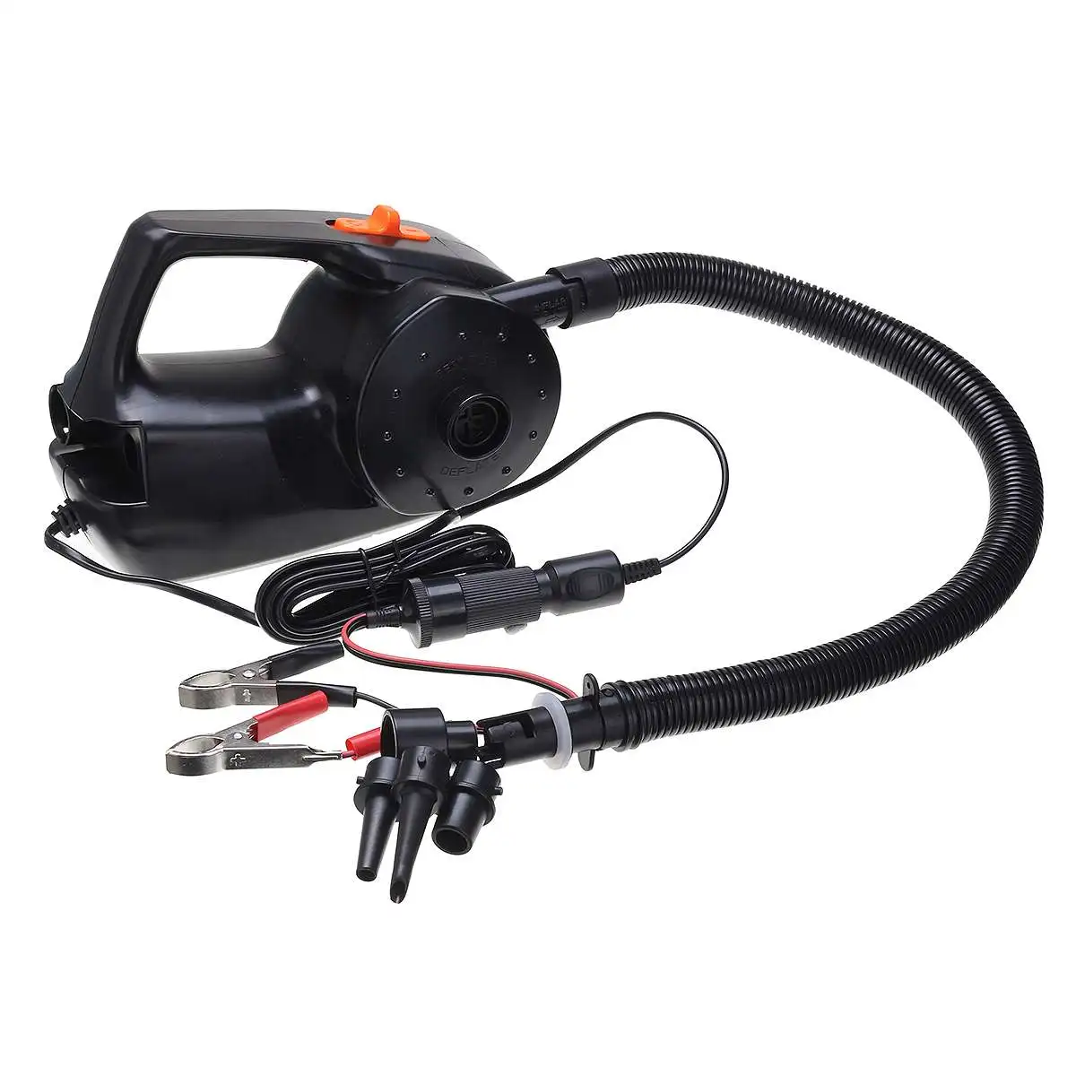 

Car Rechargable Pump Electric Inflatable Air Pump 12V 100W For Kayak Boat Swimming Pool Air Cushions Ball Auto Portable Blower