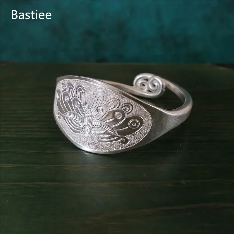 

Bastiee Butterfly 999 Sterling Silver Cuff Bracelet For Women Hmong Wedding Bangle Handmade Luxury Jewelry Traditional Bangles