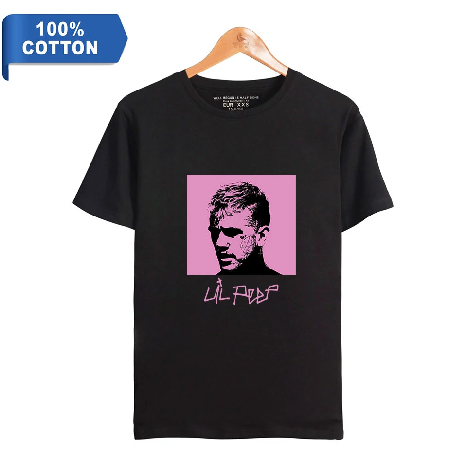 Футболка Lil peep мужская с коротким рукавом 100% хлопок круглым вырезом уличная