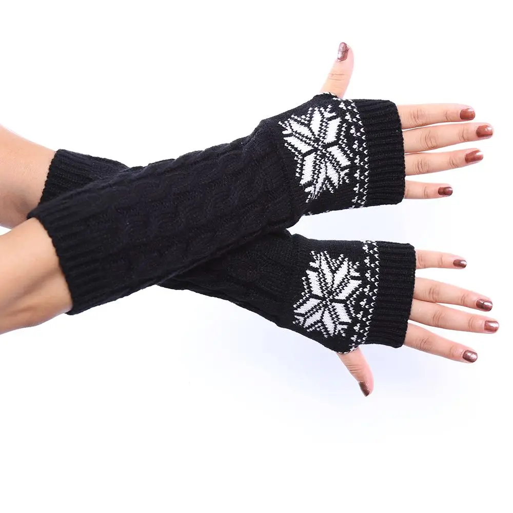 Повседневные женские осенне-зимние жаккардовые теплые варежки с узором в виде