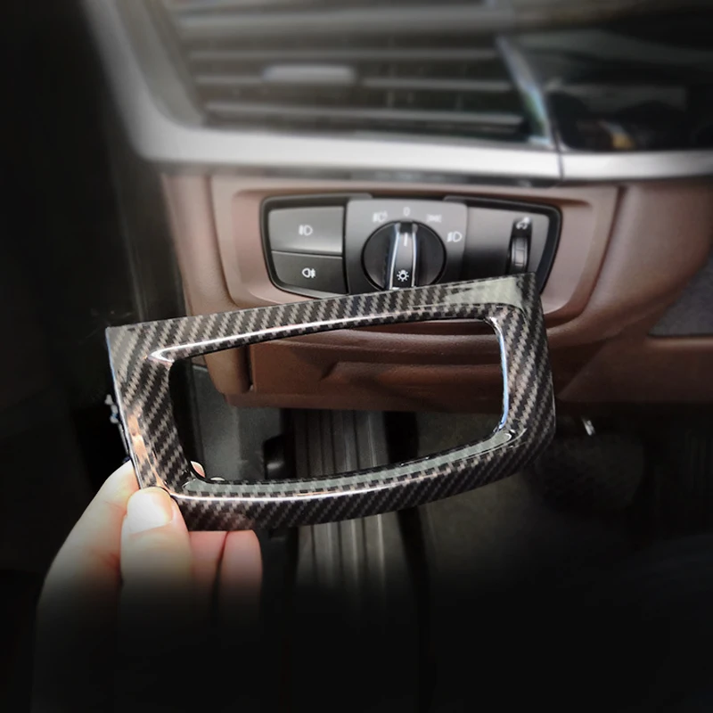 Автомобильный Текстура углерода интерьер фар переключатель рамка Стикеры