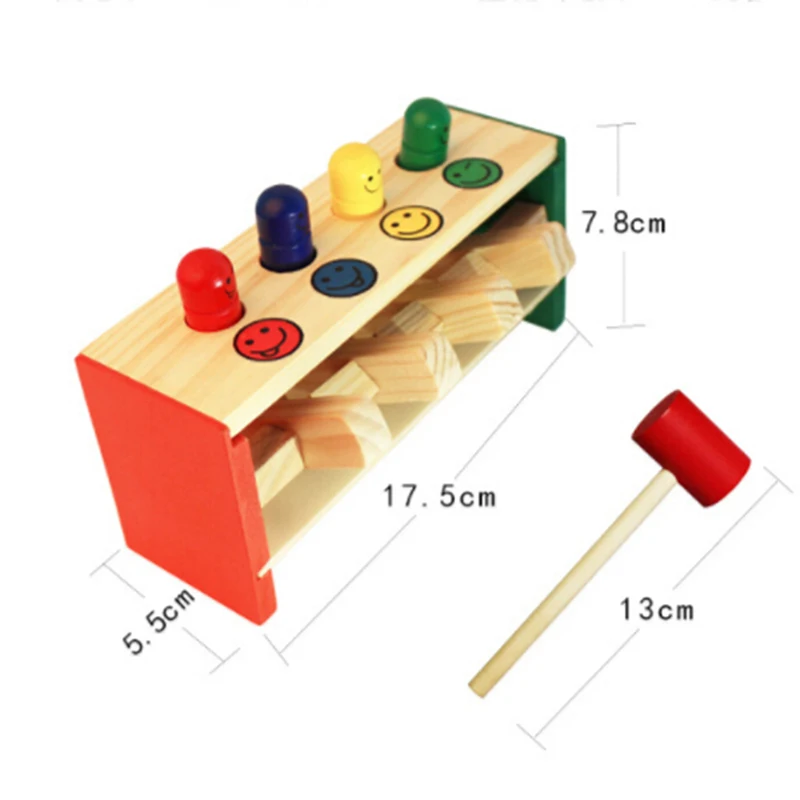 

Baby Wooden Toys Hammer Toys +Stick Hammer Box Toddlers Educational Puzzles Wooden Game Toys for Children Hammering Kids Toys