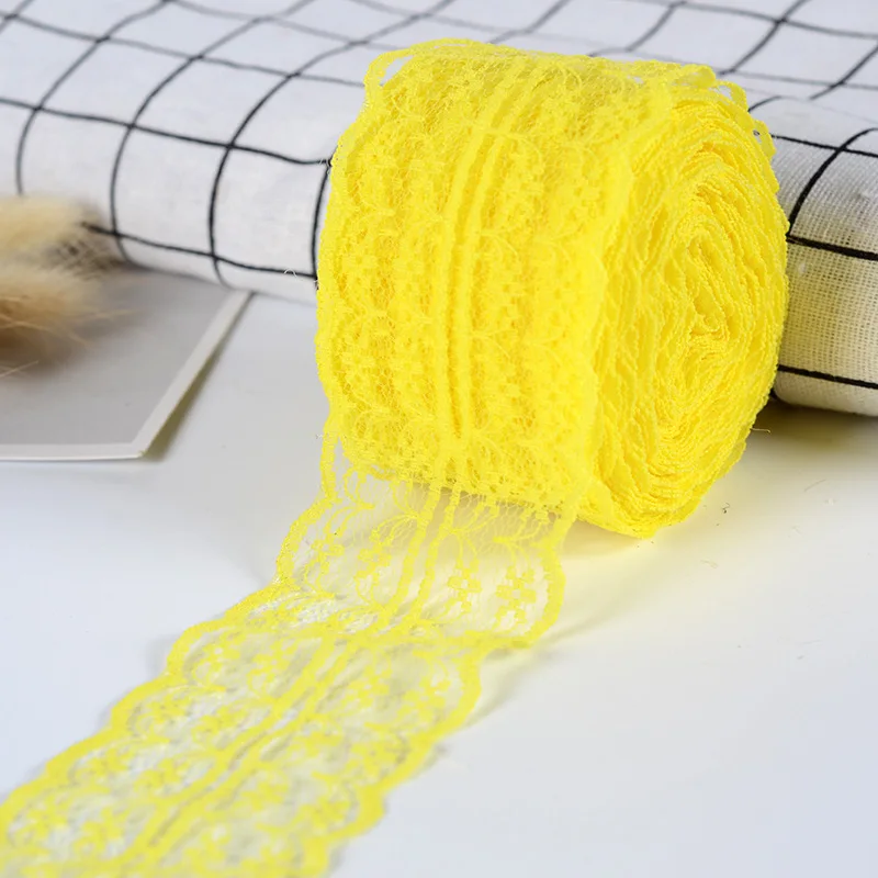 

New10Yard Flower Pattern Quality Lace Ribbon Tape 4.5CM Lace Trim DIY Handmade underwear clothing accessories Lace Fabric