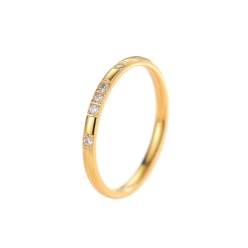 

Gold Color Stainless Steel Wedding Rings For Women Finger Jewelry 2021, Fashion Crystal Ring Girl Female Best Friends Gift