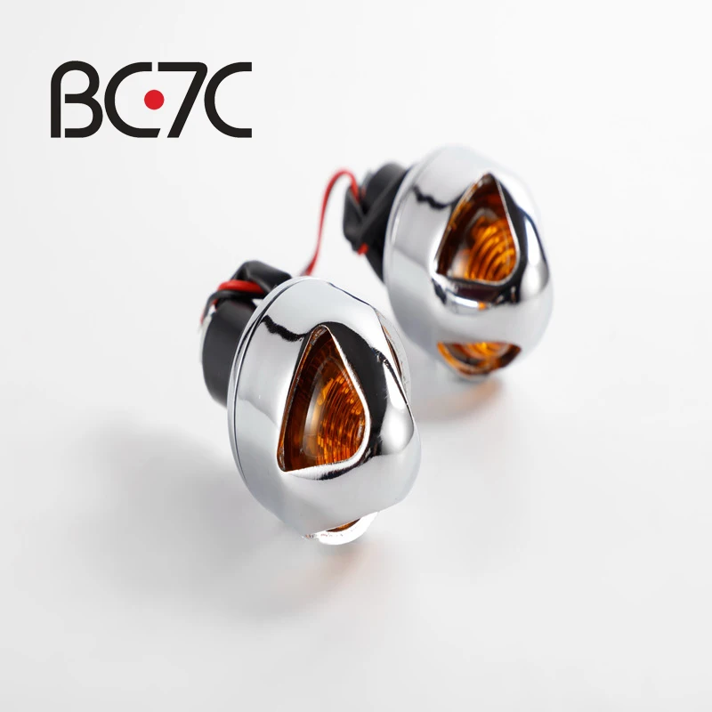 

Universal Motorcycle Metal Black LED Bullet Turn Signal Light Amber For Honda Kawasaki Suzuki Yamaha Bobber Cafe Racer
