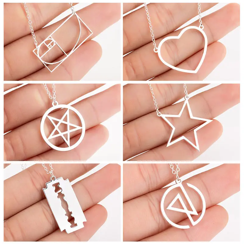 Женская и мужская круглая подвеска на цепочке Sasusp лезвие для бритья из