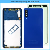 new a750 full housing case for samsung galaxy a7 2018 a750 back battery cover middle frame sim card case replacement