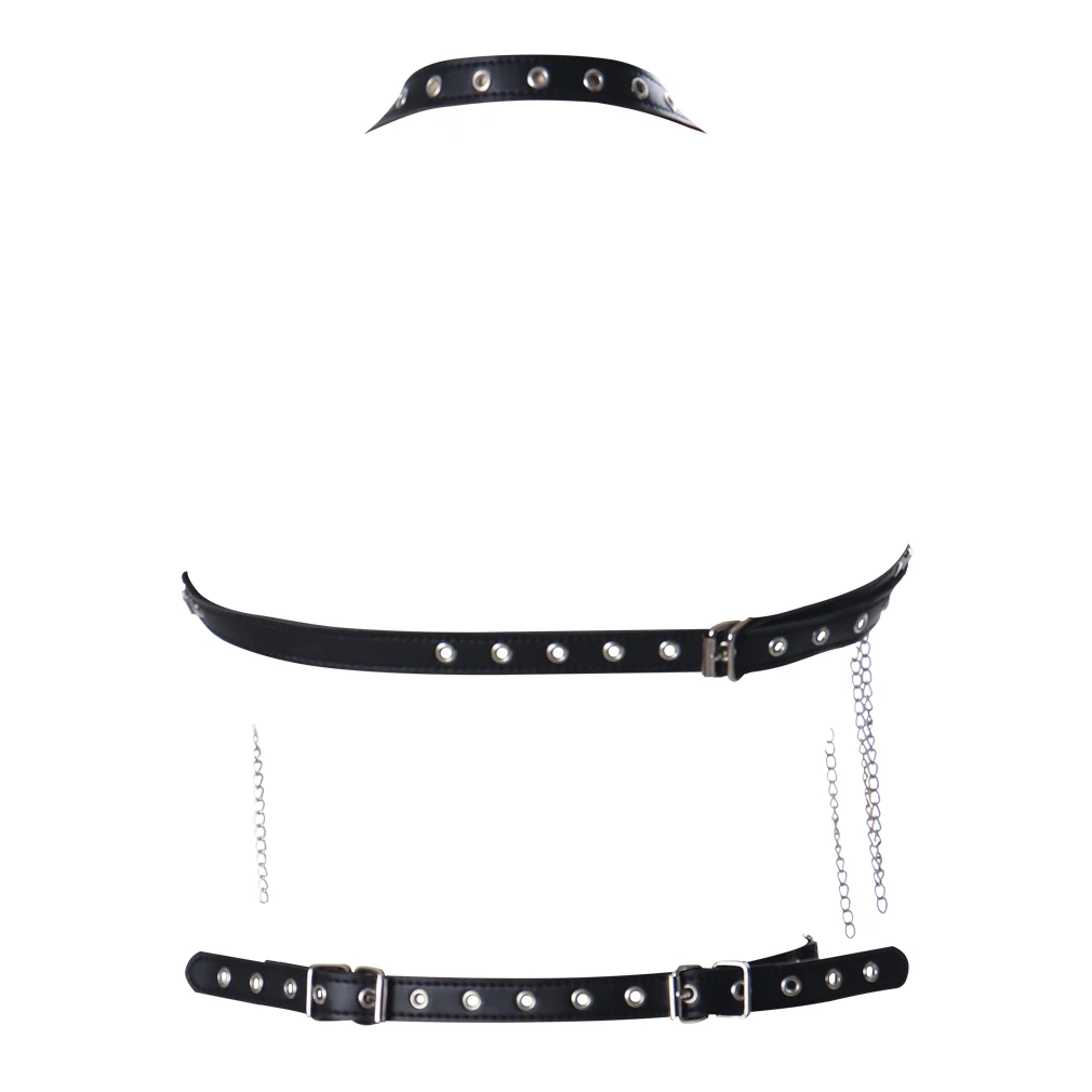 

Goth Women's Crop Top Stockings Bra Bondage Harness Bondage Prom Dress Erotic Accessories Adjustable Leather garter Belt