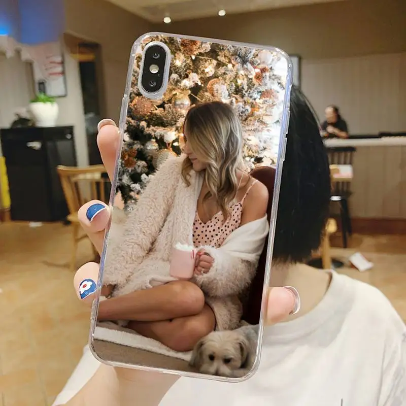 

Vogue Christmas girl Phone Case Transparent for iPhone 6 7 8 11 12 s mini pro X XS XR MAX Plus