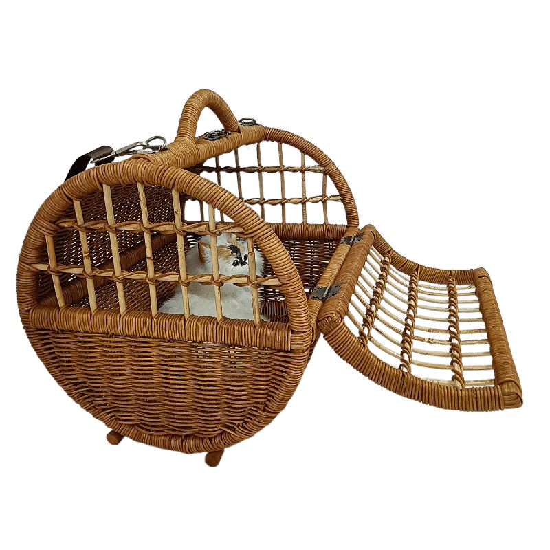 

pet rattan bed cat house Pet Dog Bed For Large Big Small Cat House Round Plush Mat Sofa cat carrier bags breathable pet backpack