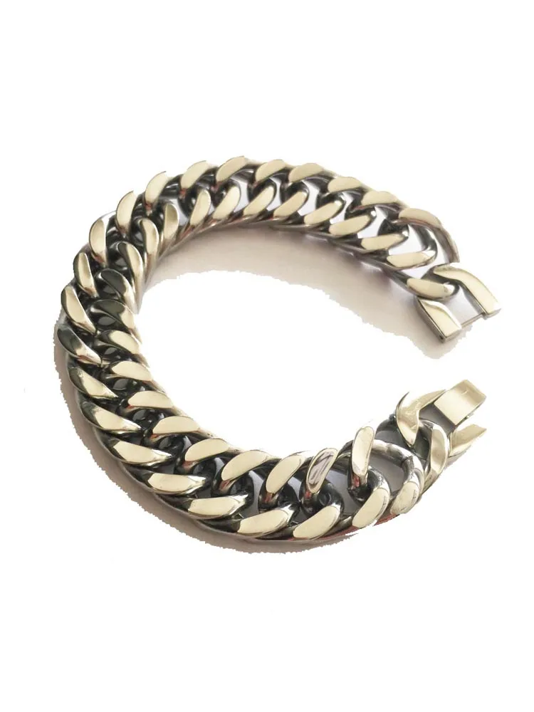 Браслет-цепочка мужской из нержавеющей стали 15 мм 23 хип-хоп байкер кубинский