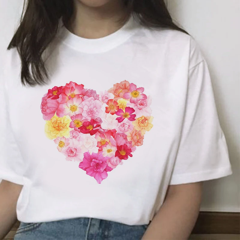 

Ladies Summer Casual T-Shirt Tees T-Shirt Harajuku Korean Graphic Tops Kawaii Short-Sleeved Female T-Shirt Oversized