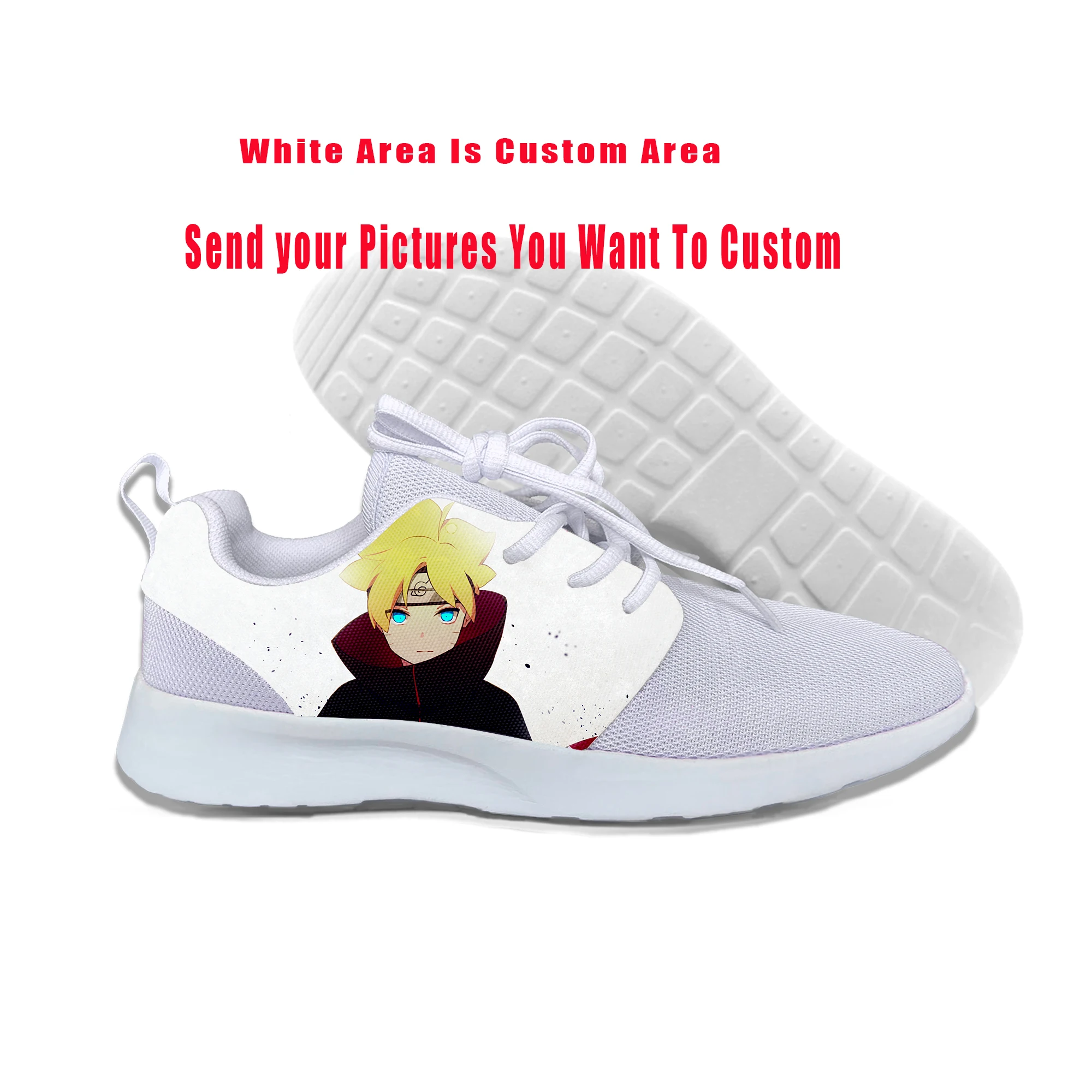 3D Print NARUTO NEXT GENERATIONS Cuten Boy Boruto Shoes Lightweight-Breathable Custom DIY Fashion Sports Leisure shoes | Обувь
