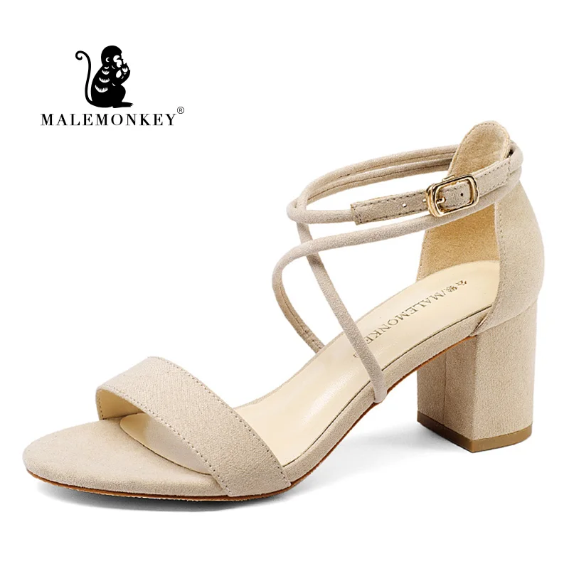 2019 г. Новые Бежевые черные сандалии летние офисные туфли на высоком каблуке