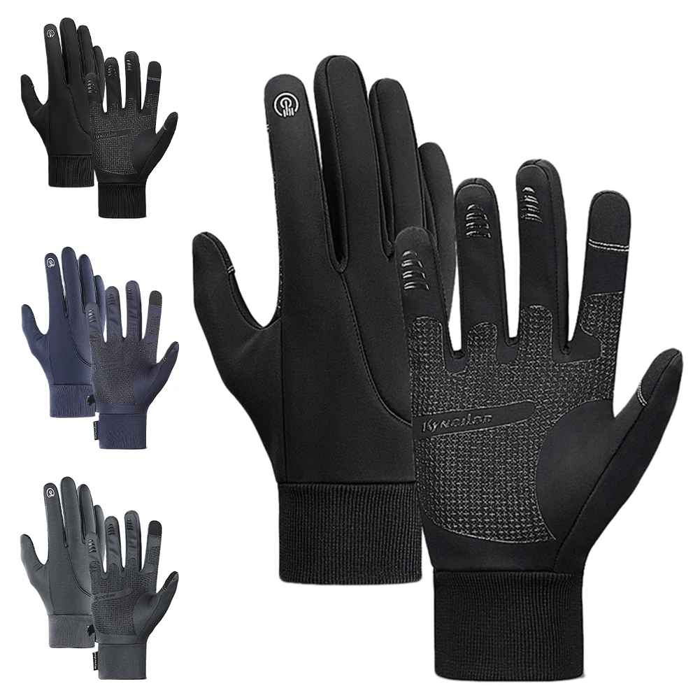 

Winter Cycling Gloves Sports Waterproof Warm Anti-slip Touch Screen Full Finger Gloves Outdoor Bike Skiing Motorcycle Riding
