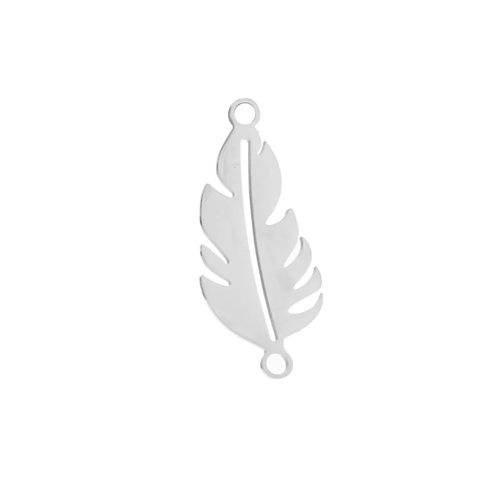 Steel Leaf 1 5 шт. застежки-невидимки в виде листьев дерева из нержавеющей стали очаровательные соединители Подвески ручная работа браслет серьги материал для изготовления украшений - Color: Steel Leaf 1