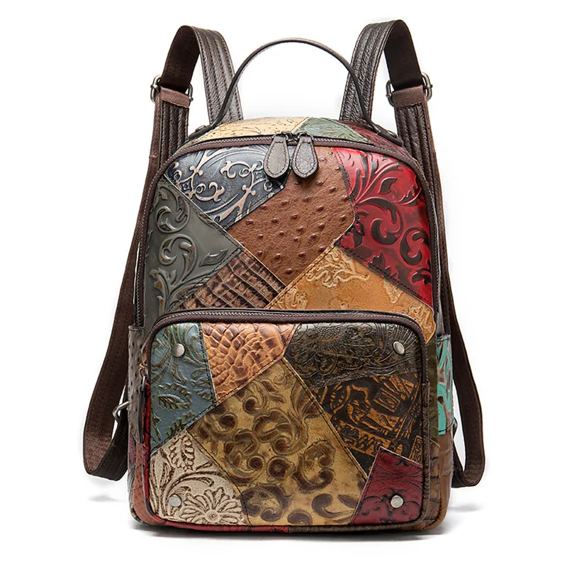 Women's Leather Backpack Female Leather School Bags for Girls Luxury Laptop Backpacks for Women Bagpacks Handbags