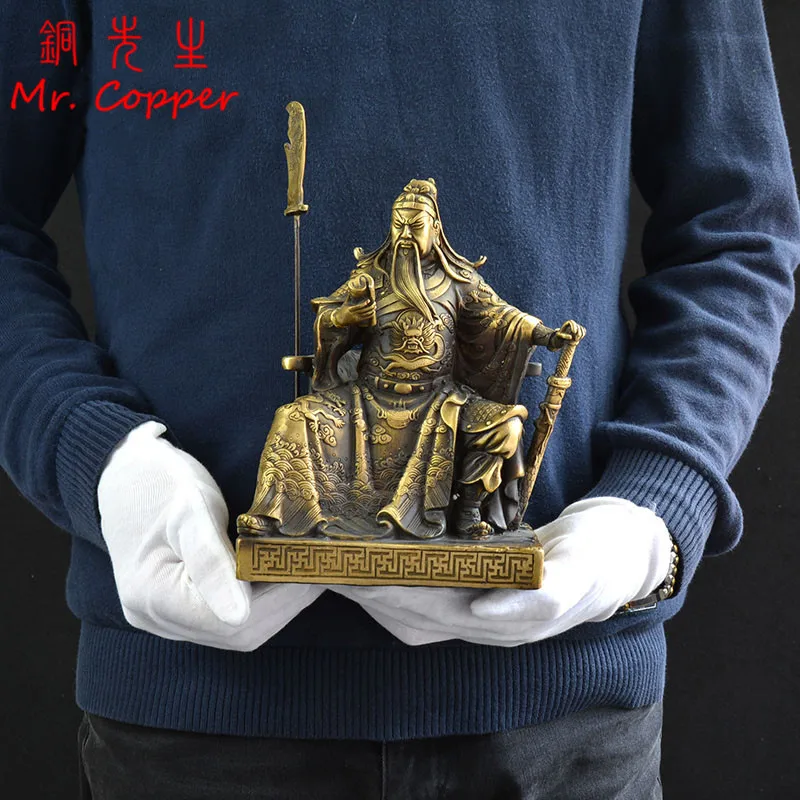 Старинные бронзовые украшения на удачу медные китайские статуэтки бога