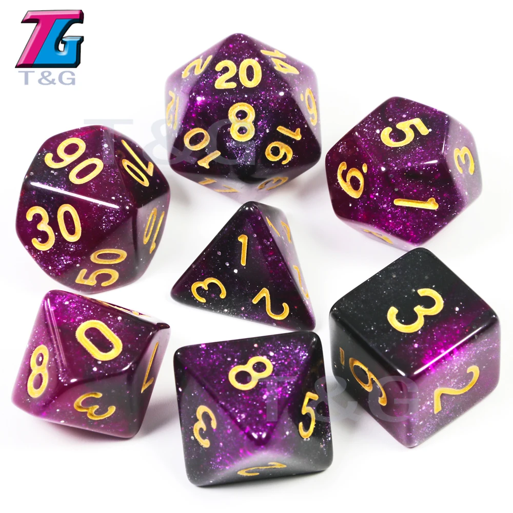 Красочные Вселенная Галактика кости набор D4 D20 DND RPG лучшие подарки 16 видов цветов