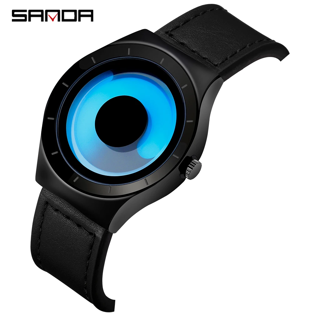 Часы Sanda Мужские кварцевые модные брендовые водонепроницаемые с вихревым