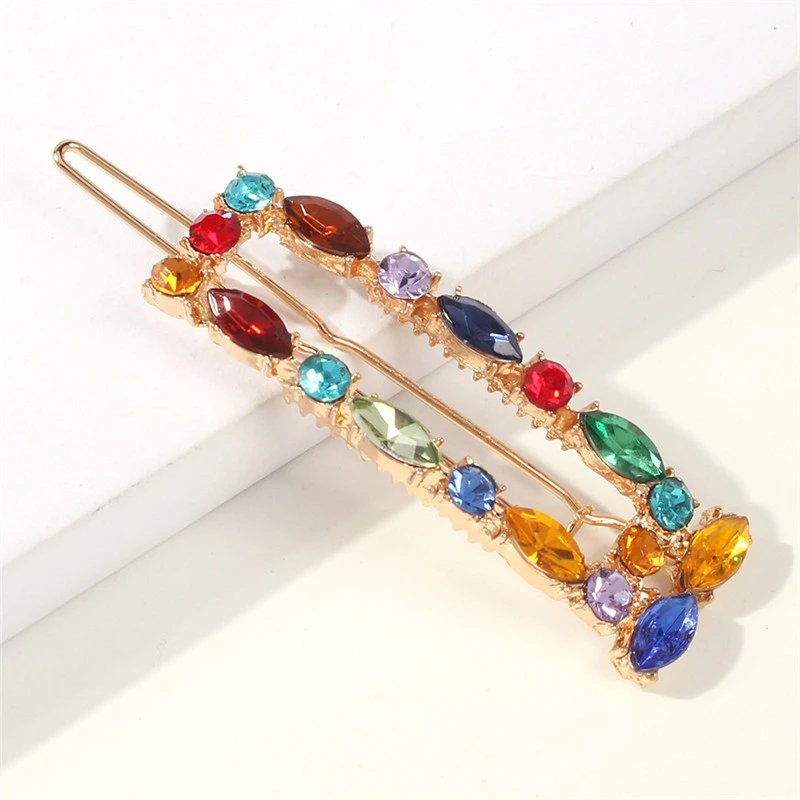 

Female Rhinestones Hairpins Headwear Styling Side Clip Temperament Sweet Color Diamond Hairclip Alloy Simple Bangs Clips