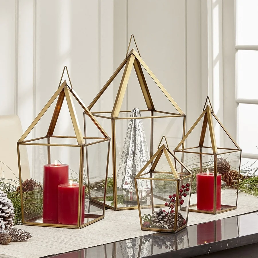 

Nordic Metal Creative Candle Holder Luxury Simple Glass Pillar Candle Holder Centerpiece Porta Candele Room Decoration AH50CH