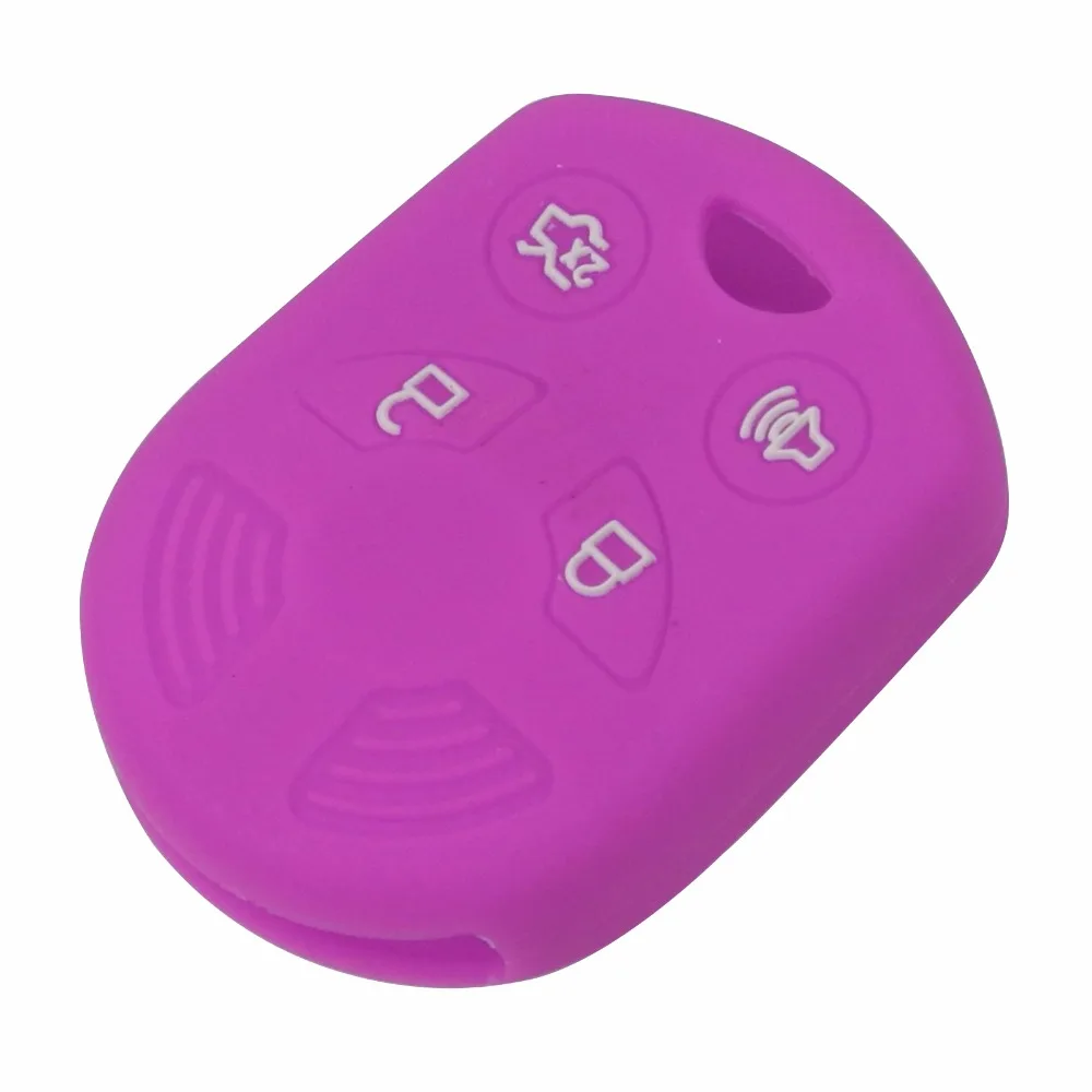 

jingyuqin Silicone Car Key Cover FOB Case For Ford Mercury Mariner Lilan Lincoln Navigator MKX MKZ Edge Fusion Mustang 4 Buttons