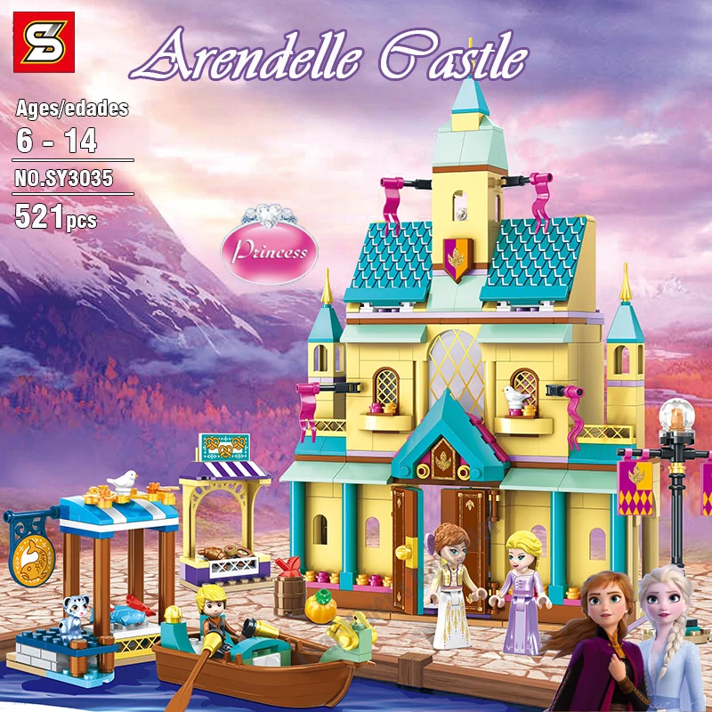 Arendelle замок деревня строительные блоки для Анны & кубики Эльза наборы детей