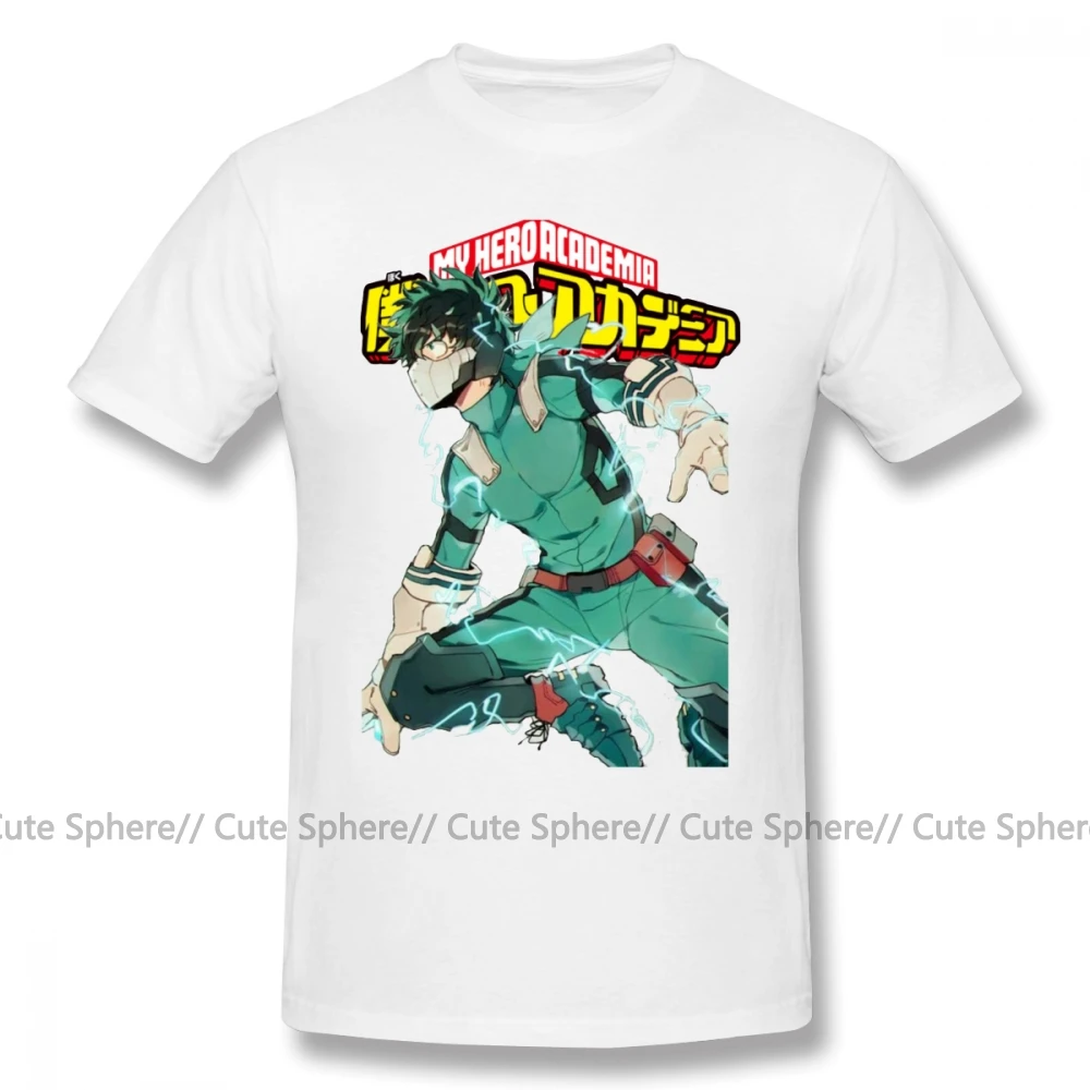 Deku футболка Deku с полным воротником, футболка My Hero Academy, потрясающая Базовая футболка, футболка из 100 хлопка с принтом XXX Man, футболка - Цвет: White